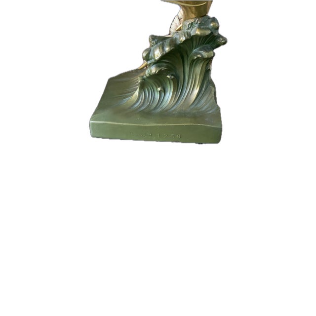 Jennings Bros. Art Deco Vintage Jennings Bros Brass Marlin/Sailfish Bookends For Sale - Image 4 of 10