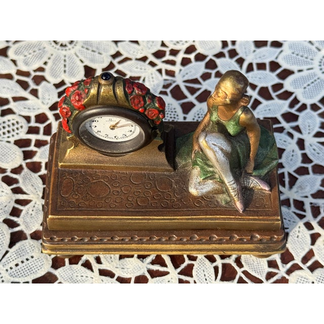 Early 20th Century Antique "Viennese Bronze" Figurine Ft. Ballerina W/Omega Clock & Erotic Chamber For Sale - Image 5 of 18