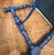 Metal Early 20Thc Blue Painted Base & Linen Covered Seat For Sale - Image 7 of 11