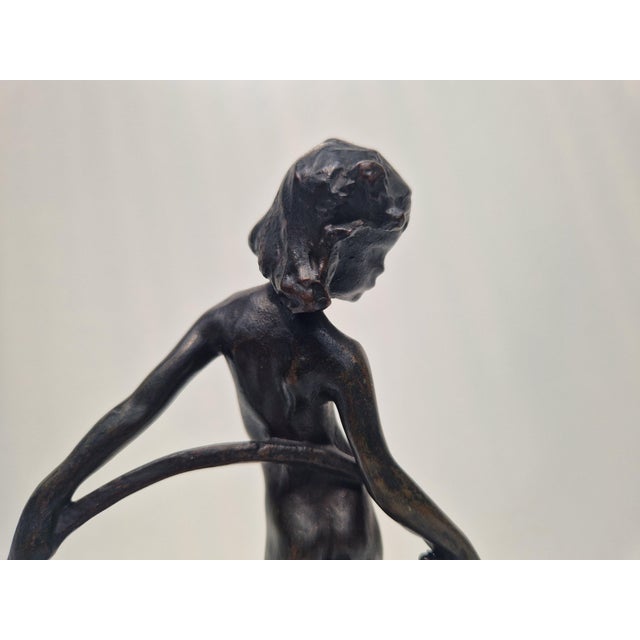 Metal Bronze Girl with Circlet by Bernhard Hoetger, 1902 For Sale - Image 7 of 8