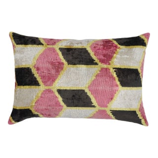 Contemporary Dirty Pink Handmade Velvet Throw Pillow & Down Insert For Sale