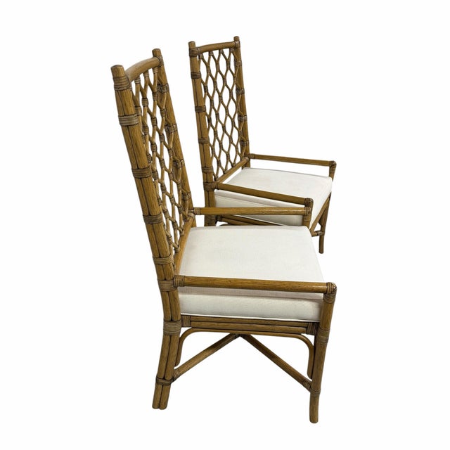 Camel Vintage Bamboo Mid Century Style Dining Chairs - A Pair For Sale - Image 8 of 9