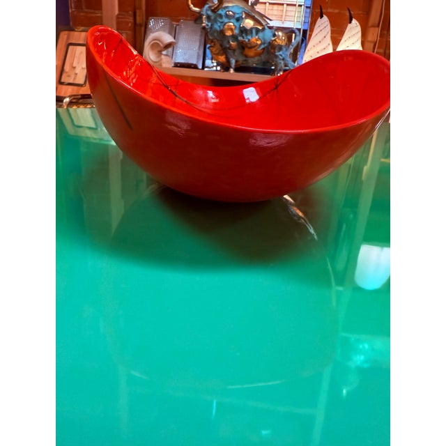 Murano 1960s Red Murano Art Glass Bowl For Sale - Image 4 of 9