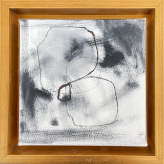"Abstract I" Contemporary Abstract Expressionist Mixed-Media Painting, Framed For Sale