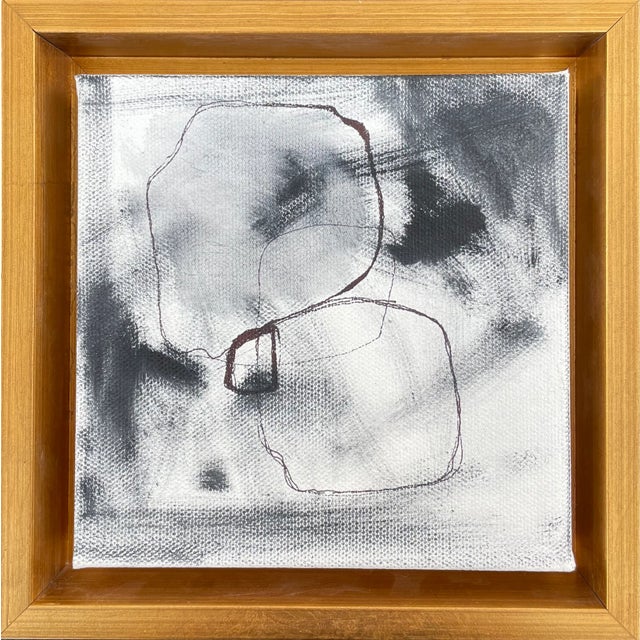 "Abstract I" Contemporary Abstract Expressionist Mixed-Media Painting, Framed For Sale