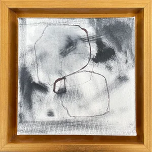 "Abstract I" Contemporary Abstract Expressionist Mixed-Media Painting, Framed