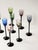 Set of 8 MCM ebony, long stemmed, multi colored cordial glasses; circa 1960s'1970s. Highly collectible and frequently...