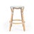 2020s Tobias 24 in. Seat Height Round Rattan Backless Counter Stool, White/Gray Dot / Natural Rattan Frame For Sale - Image 5 of 8