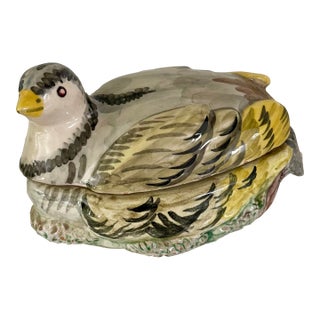 Vintage Italian Ceramic Quail Sauce Tureen For Sale