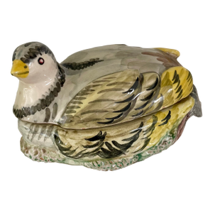 Vintage Italian Ceramic Quail Sauce Tureen