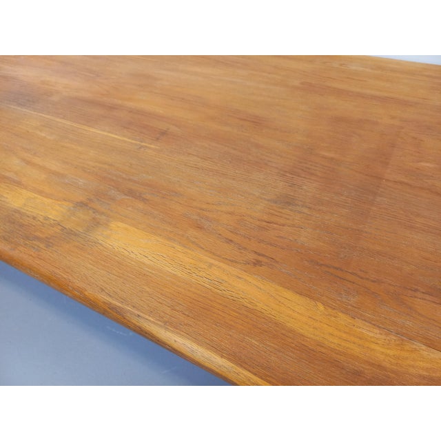 Large Vintage Brutalist Table in Oak, 1960s For Sale - Image 12 of 18