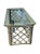 Vintage Jumbo Rattan Glass Top Coffee Table in Turquoise-Champaign Color For Sale - Image 4 of 7