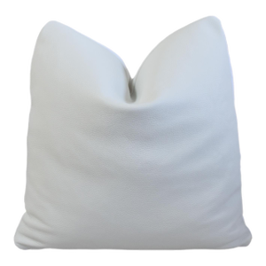 White Brazilian Tanned Leather Feather/Down Pillow