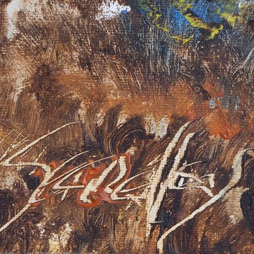 Ramiro Segrelles, A Soft Light of Sky, Original Oil on Canvas For Sale - Image 7 of 11