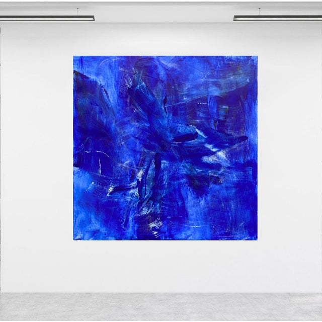 “Into Blue” is an original abstract painting that I created in oil and acrylic on linen. My work explores gesture,...
