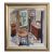 Mid-Century Modern 'Sunlit Parlour' Vintage Swedish Expressive Interior Oil Painting, Framed For Sale