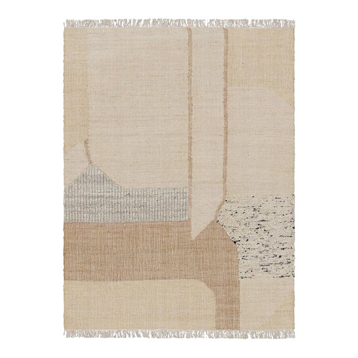 Rug & Kilim’s Abstract Flatweave With Cream and Beige Geometric ...