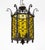 1900s Iron & Amber Glass Gothic Art Nouveau Lantern For Sale In San Francisco - Image 6 of 13