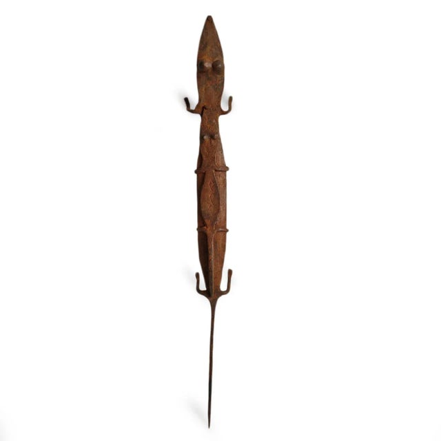 African Vintage Old Dogon Iron Lizard Figure For Sale - Image 3 of 9