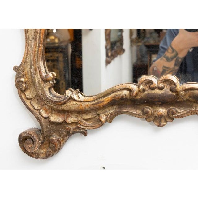 Rococo Italian Rococo Style Giltwood Mirror For Sale - Image 3 of 6