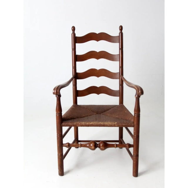 Antique Rush Seat Arm Chair For Sale - Image 6 of 12