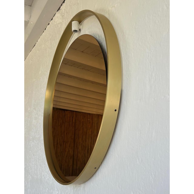 Italian Brass and Smoked Glass Mirror, 1970s For Sale - Image 12 of 15