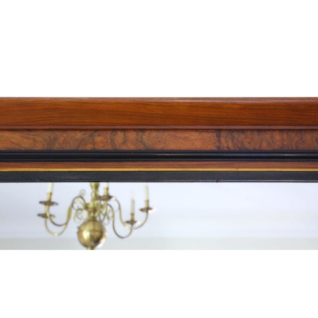 Large Antique Aesthetic Movement Burr Walnut and Ebonised Overmantle Wall Mirror, 1880s For Sale - Image 4 of 9