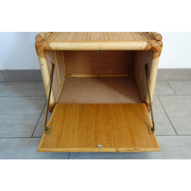Wicker and Bamboo Cheval Mirror, 1970s For Sale - Image 15 of 18