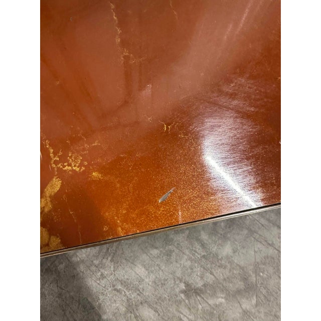 Vintage Coffee Table with Lacquered Effect Top by Guy Lefèvre for Maison Jansen, 1970 For Sale - Image 4 of 12