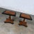 Campaign Late 20th Century Baker Furniture Campaign Style Black & Natural Pedestal End Tables a Pair For Sale - Image 3 of 13