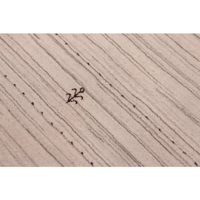 Contemporary Contemporary Gabbeh Donald Ivory Wool Rug - 9'0''x12'0'' For Sale - Image 3 of 9