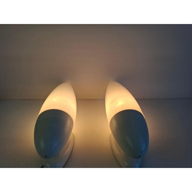 Czechoslovak Space Age Milk Glass and Bakelite Wall Sconces, 1960s, Set of 2 For Sale - Image 15 of 18