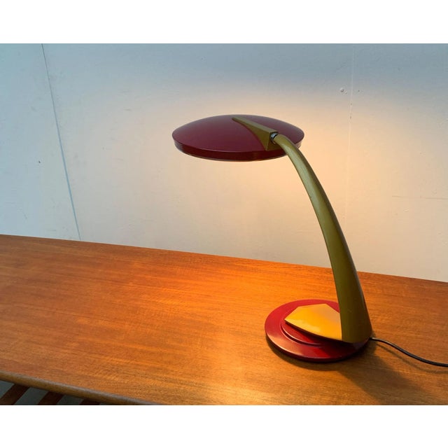Red Space Age Boomerang Table Lamp by Luis Pérez De La Oliva for Phase For Sale - Image 8 of 18