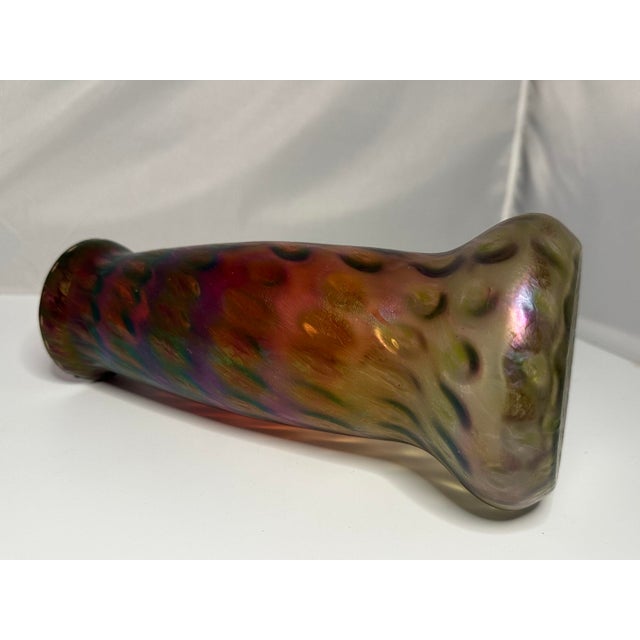 Glass Rindskopf Iridescent Art Glass Vase: Pepita Honeycomb, c. 1900 For Sale - Image 7 of 10