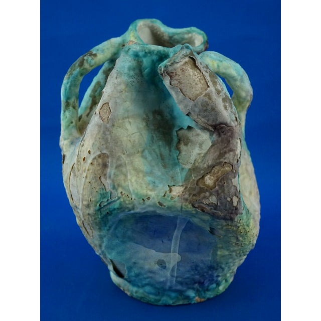 Acid-Treated Majolica Ceramic Vase by Icav Icam Giordano Vietri, Italy, 1930s For Sale - Image 4 of 18