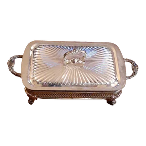 Vintage Silverplated Filigree Serveware With Glass Insert