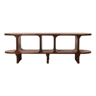 Solid Walnut Atomic Console For Sale