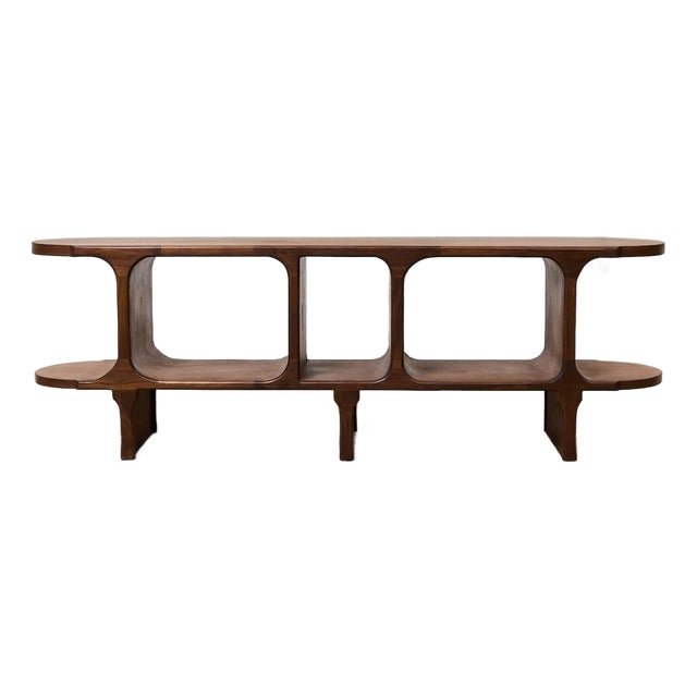 Solid Walnut Atomic Console For Sale