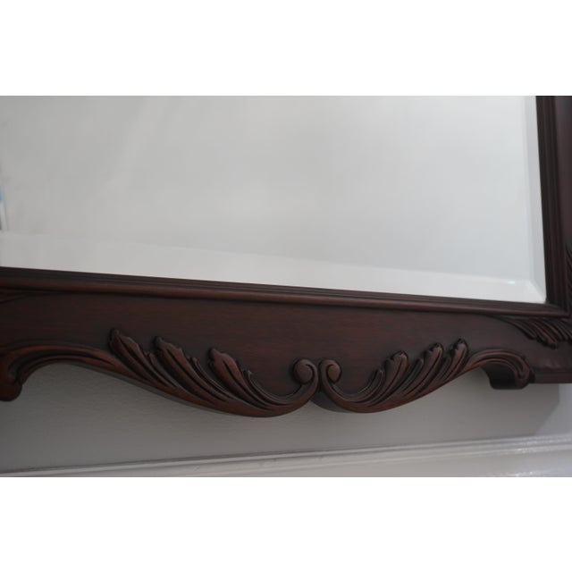 Wood Henkel Harris Carved Mahogany Dome Top Wall Mirror For Sale - Image 7 of 11