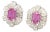 1.22 cts Natural pink sapphire and 1.88 cts diamond earrings in 14k gold For Sale