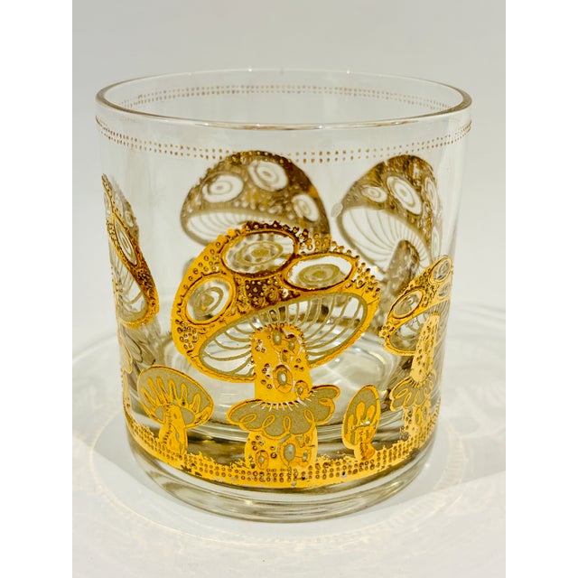 Mid-Century Modern Mid 20th Century Set of 4 Culver Mid Century 22k Gold Mushroom Lowball Glasses For Sale - Image 3 of 3