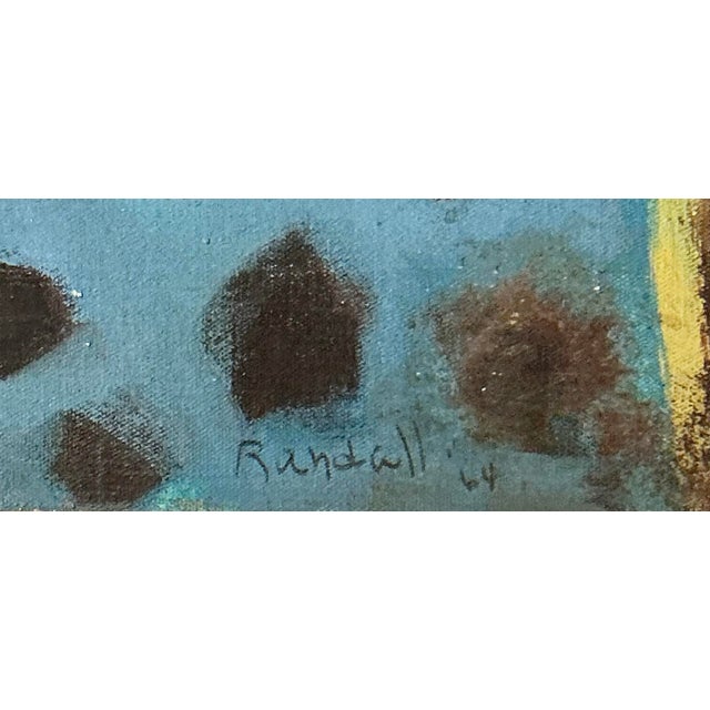 Original Art Painting on Canvas Cubist Style Artist Signed Dated "Randall 1964" For Sale - Image 11 of 12