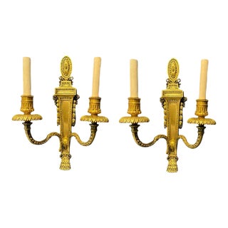 1900 Caldwell Neoclassic Bronze Sconces - a Pair For Sale