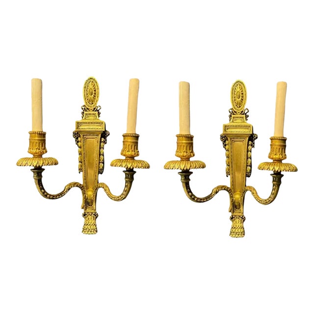 1900 Caldwell Neoclassic Bronze Sconces - a Pair For Sale