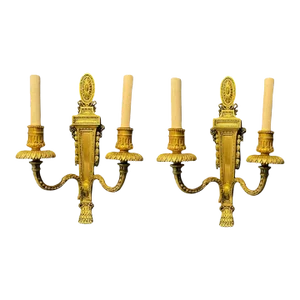 1900 Caldwell Neoclassic Bronze Sconces - a Pair