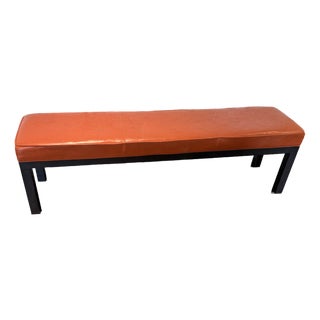 Orange Leather Bench by Room & Board For Sale