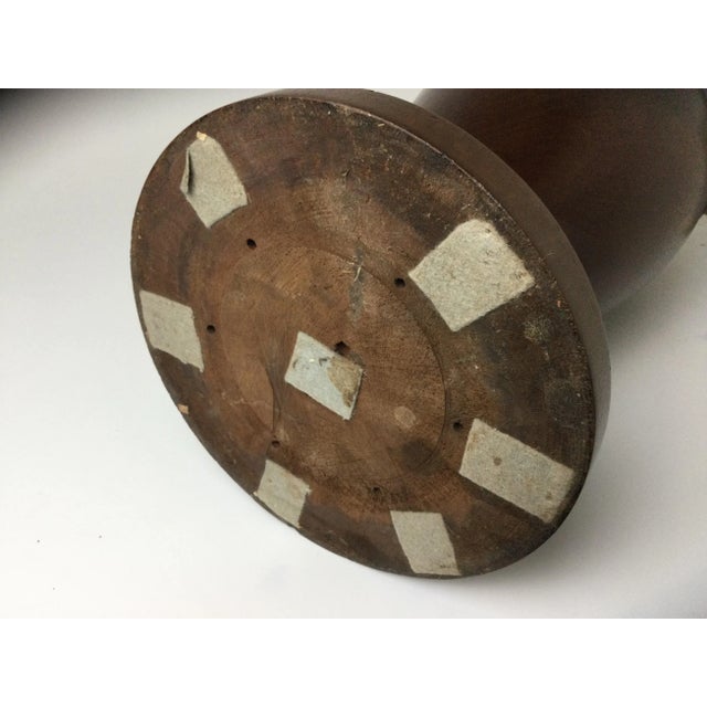 Early 20th Century Mahogany Turned Wood Floor Vase For Sale - Image 9 of 10