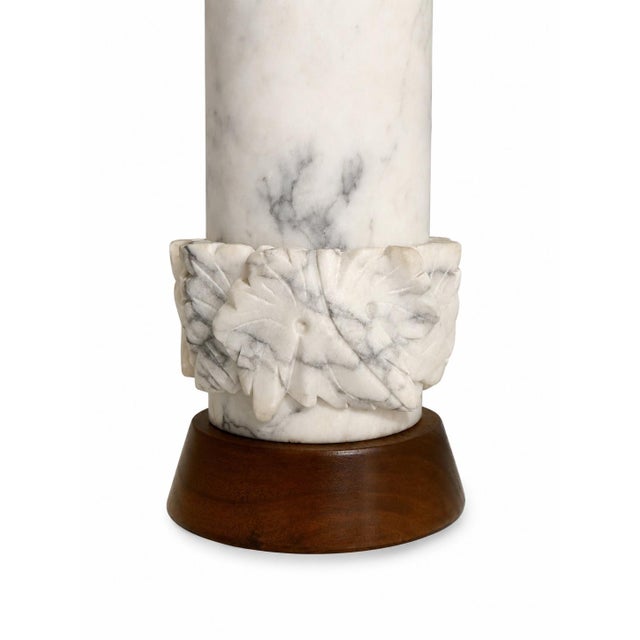 1960s 1960s Mid-Century Carved Marble Table Lamps - Pair For Sale - Image 5 of 5