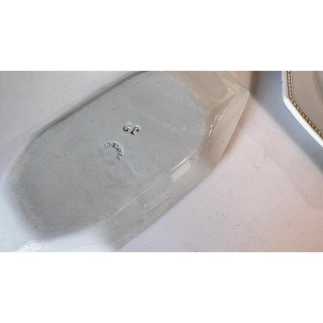 Ceramic French Ceramic Tableware Set with Beads attributed to Creil Montereau, 19th Century, Set of 3 For Sale - Image 7 of 18