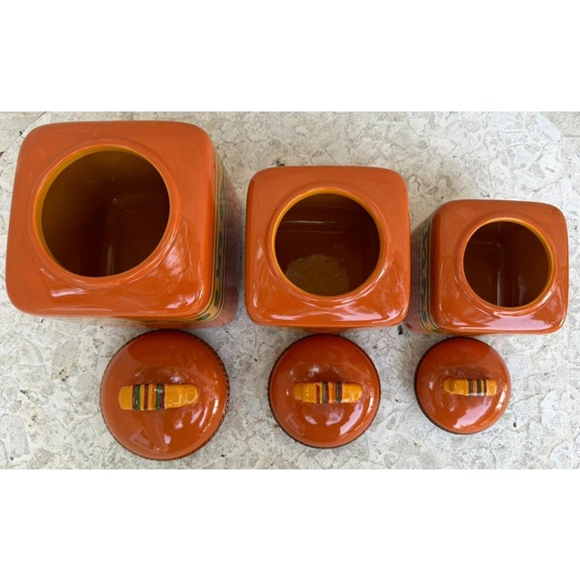 Home & Garden Party Tuscan Stoneware Graduated Canister Set – Set of 3 For Sale In Dallas - Image 6 of 7